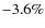$-3.6\%$