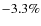 $-3.3\%$