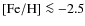 ${\rm [Fe/H]}\la -2.5$