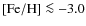 ${\rm [Fe/H]}\la-3.0$