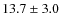 $13.7\pm 3.0$