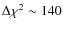 $\Delta \chi^2\sim 140$