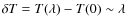 $\delta T = T(\lambda)-T(0)\sim
\lambda$