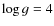 $\log g = 4$