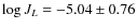 $\log J_{L} = -5.04 \pm 0.76$