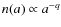 $n(a) \propto a^{-q}$