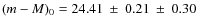 $(m-M)_0 = 24.41~\pm~0.21~\pm~0.30$
