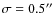 $\sigma = 0.5 ''$