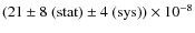 $(21 \pm 8~({\rm stat}) \pm 4~({\rm sys})) \times 10^{-8}$