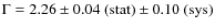 $\Gamma = 2.26 \pm 0.04~{\rm (stat)} \pm 0.10~{\rm (sys)}$