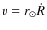 $v=r_\odot\dot R$