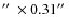 $\hbox{$^{\prime\prime}$ }\times 0.31\hbox{$^{\prime\prime}$ }$