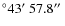 $^{\circ}43\hbox{$^\prime$ }57.8\hbox{$^{\prime\prime}$ }$