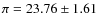 $\pi= 23.76\pm1.61$