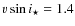 $v\sin i_\star = 1.4$