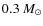 $0.3~M_\odot$
