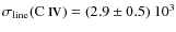 $\sigma_{\rm line}(\mbox{C {\sc iv}}) = (2.9\pm0.5)~10^3$