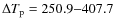 $\Delta T_{\rm p}=250.9{-}407.7$