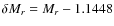 $\delta M_r = M_r-1.1448$