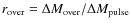 $r_{\rm over} = \Delta M_{\rm over}/\Delta M_{\rm pulse}$