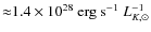 $ {\approx} 1.4 \times 10^{28} \ {\rm erg \ s}^{-1} \ L_{K,\odot}^{-1} $