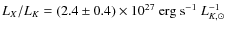 $ L_{X}/L_{K} = (2.4 \pm 0.4) \times 10^{27} \ {\rm erg \ s}^{-1} \ L_{K,\odot}^{-1} $