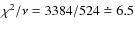 $\chi^{2}/\nu = 3384/524 \doteq 6.5$