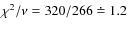 $\chi^2 / \nu = 320/266 \doteq 1.2$