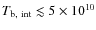 $T_{\rm b,~int} \lesssim 5
\times 10^{10}$