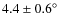$4.4\pm0.6^\circ$