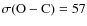 $\sigma({\rm O-C})=57$