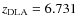 $z_{{\rm DLA}}=6.731$