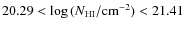 $20.29<\log{(N_{\rm HI}/{\rm cm^{-2}})}<21.41$