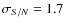 $\sigma_{S/N}=1.7$