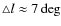 $\triangle l \approx 7\deg$