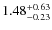 $\rm 1.48^{+0.63}_{-0.23}$