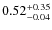$\rm0.52^{+0.35}_{-0.04}$