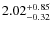 $\rm 2.02^{+0.85}_{-0.32}$