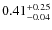 $\rm0.41^{+0.25}_{-0.04}$