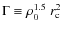 $\Gamma \equiv \rho_0^{1.5}\
r_{\rm c}^2$