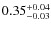 $\rm0.35^{+0.04}_{-0.03}$