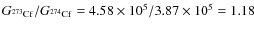 $G_{^{273}{\rm Cf}} / G_{^{274}{\rm Cf}} = 4.58\times 10^5 / 3.87\times
10^5=1.18$