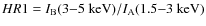 $HR1 =
I_{\rm B}(3{-}5~{\rm keV})/I_{\rm A}(1.5{-}3~{\rm keV})$