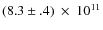 $(8.3\pm.4)~\times~10^{11}$