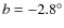 $b = - 2.8^{\circ}$