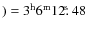 $) = 3^{\rm h} 6^{\rm m} 12\hbox{$.\!\!^{\rm s}$ }48$