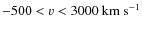 $-500 < \varv < 3000~\rm{km~s}^{-1}$