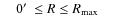 $\quad 0\hbox{$^\prime$ }\leq R \leq R_{\rm max}\quad$