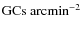 $\rm {GCs~ arcmin}^{-2}$