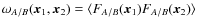 $\omega _{A/B}(\vec{x}_1,\vec{x}_2)= \langle F_{A/B}(\vec{x}_1)F_{A/B}(\vec{x}_2)\rangle$